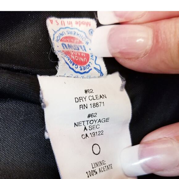 VTG-JH Collectibles Women's Blue/Black Houndstooth Long Sleeve Wool Blazer Sz 12 - Picture 12 of 12